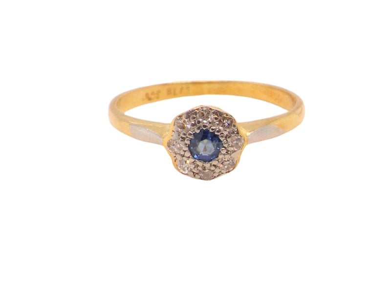 Vintage Tom A vintage Sapphire and Diamond cluster ring