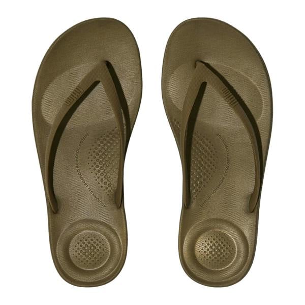 Fit Flop Womens/Ladies iQushion Flip Flops - Olive - 