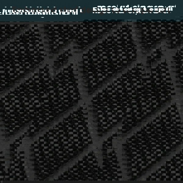 JVL Harlequin Scraper Rubber Pin Doormat, 40x60cm, Black