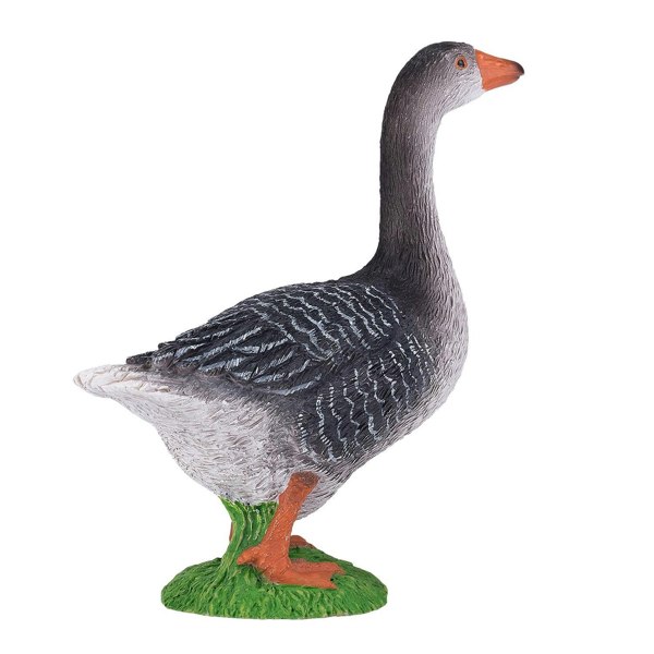 Mojo Fun Goose Grey Farmyard Toy Figure 8 cm Height Approx - 381039