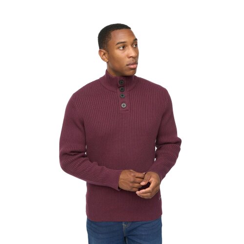 Crosshatch Mens Wellburys Chunky Knit Jumper - Raisin