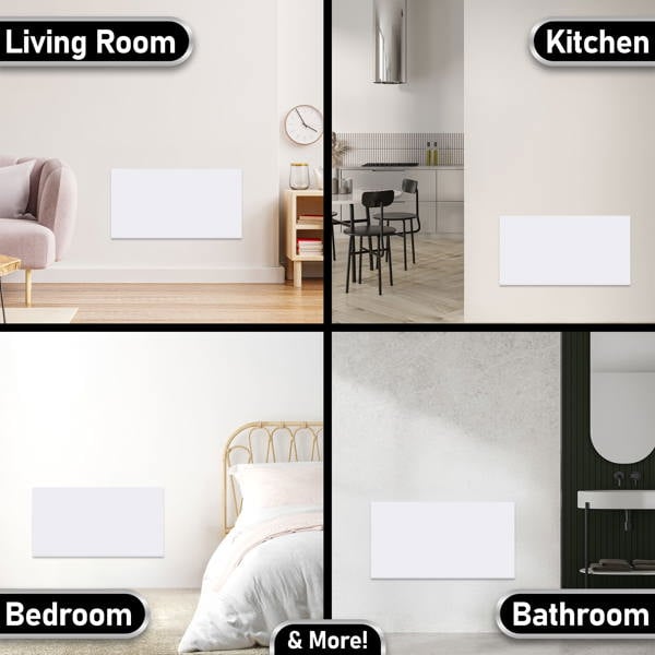 MYLEK Panel Space Heater White 1.5KW Eco, Smart and WiFi App Slimline Low Energy - Wall Mounted, Bathroom IPX4