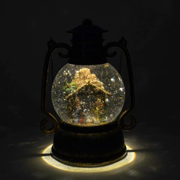 3cm Musical LED Water Filled Swirling Glitter Nativity Lantern Light image 7