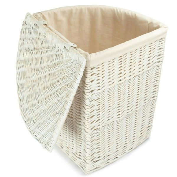 Wicker Corner Laundry Basket