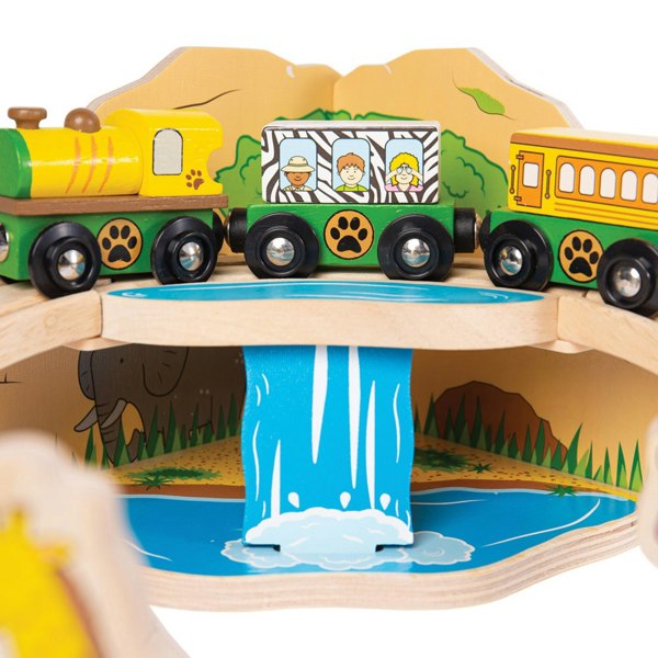 Bigjigs Rail Wooden Safari Train Set - 38 Pieces