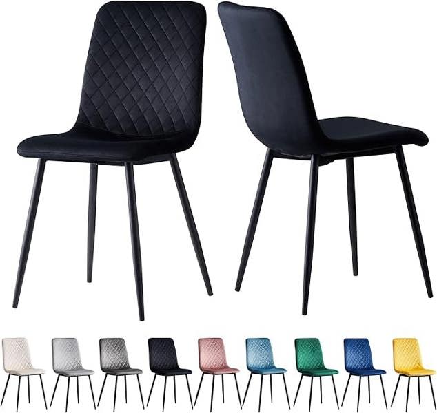 Set of 2 Velvet Fabric Dining chairs Lexi