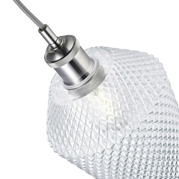 Modern and Compact Diamond Design Clear Glass Pendant Lamp Shade - 17cm x 17cm Image 4