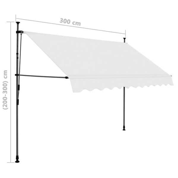Berkfield Manual Retractable Awning with LED 300 cm Cream