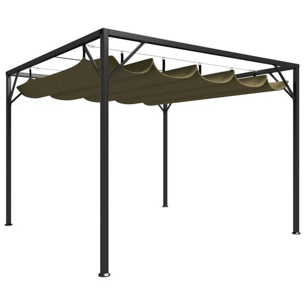 Berkfield Garden Gazebo with Retractable Roof 3x3 m Taupe 180 g/ma_