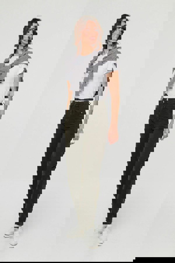 Khaki | High Waist Wide Barrel Fit Jeans
