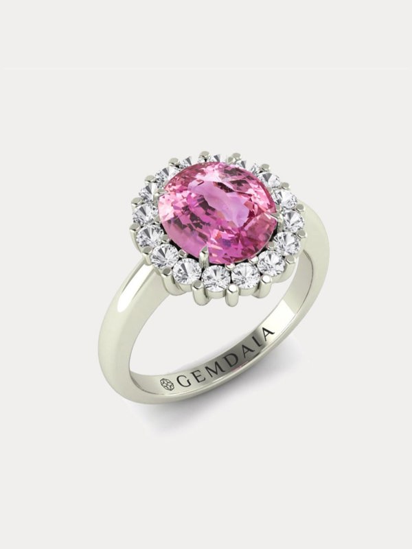 Gemdaia Rare 3ct Padparadscha Sapphire Ring