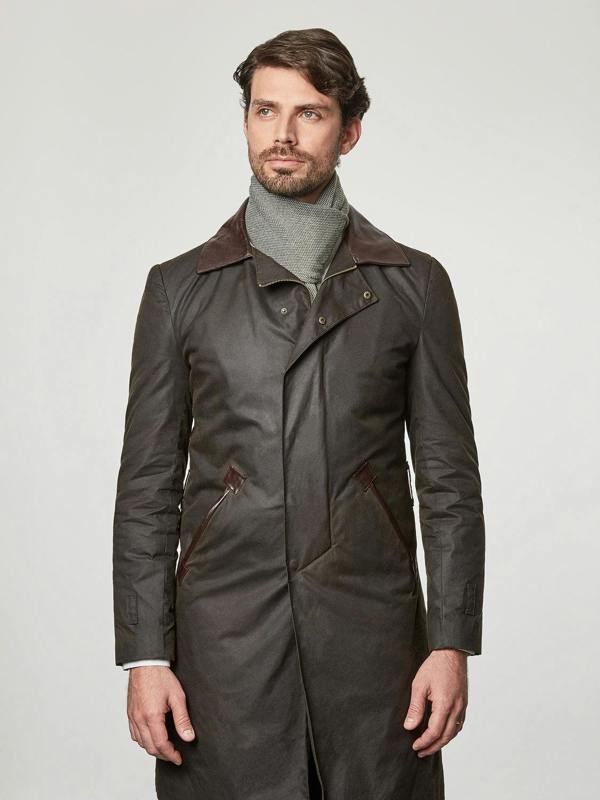 Olive Merino Slant Scarf