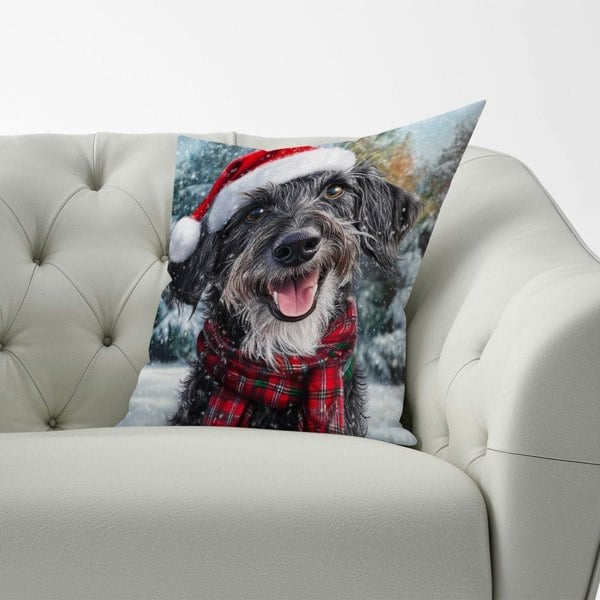 Warren Reed Christmas Scottish Deerhound Cushion