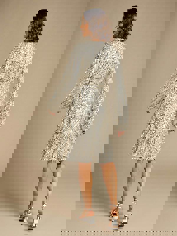 GWD Kitty Silver Sequin Midi Dress