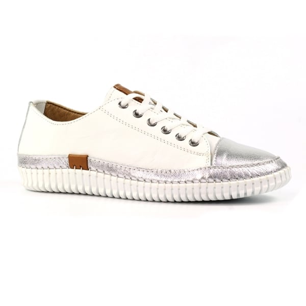 Lunar Womens Starlet II Leather Plimsolls - White