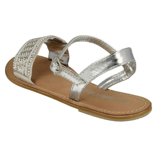 Spot On Ladies Spot On Leather Collection Beaded Sandals