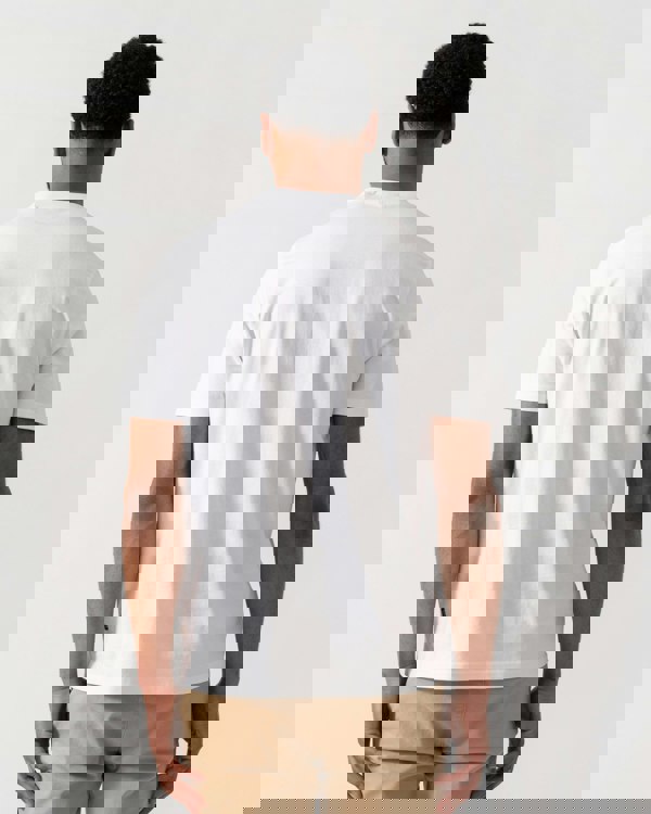 Model wearing BOSS Orange Mens TePlain T-Shirt in White 100 - back