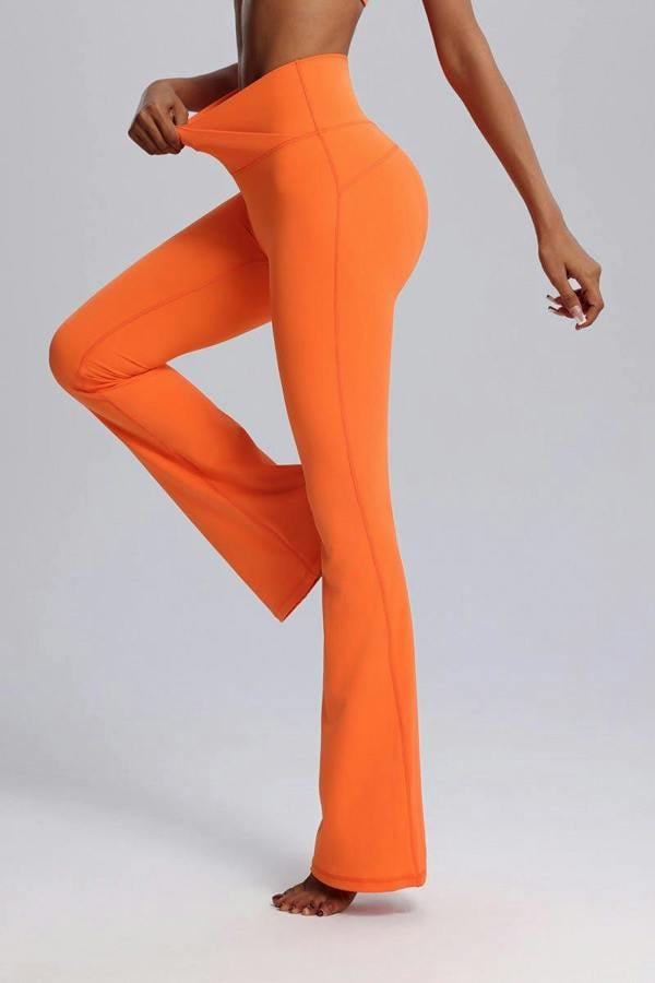 Anniou Crossover Flared Yoga Leggings