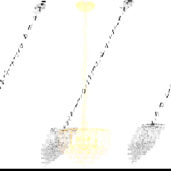 3 Light Chandelier Pendant BRASS & ACRYLIC Shade Hanging Ceiling Lamp Holder Loops