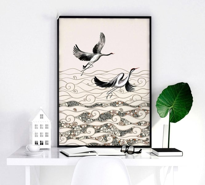 Japanese art print | Set of 2 wall art prints for living room