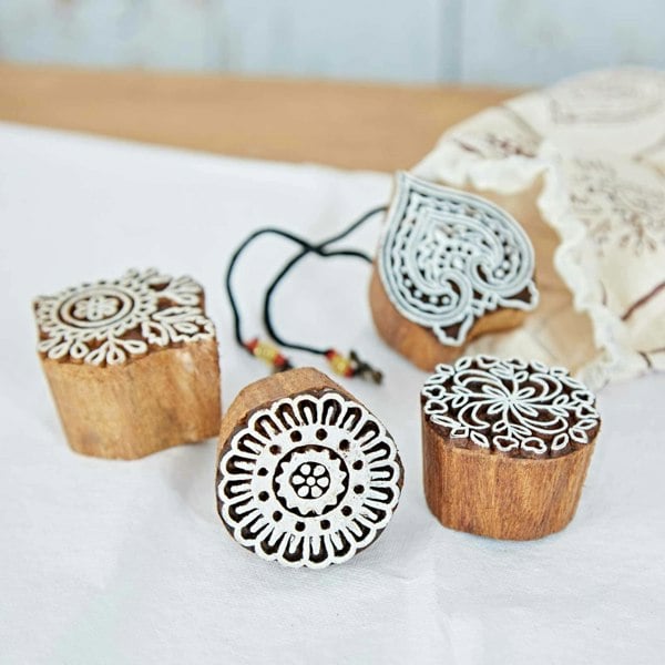 Paper High Four Assorted Design Wooden Printing Blocks
