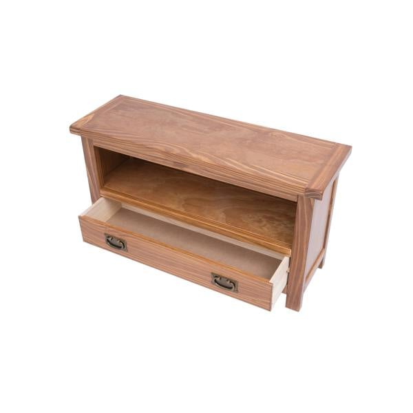 Cabinet Bits Padua Lacquered 1 Drawer TV Cabinet Brass Drop Handle