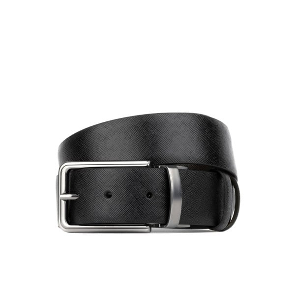 Embassy London Reverse - Black & Brown - Men's full-grain leather belt reversible 2 colour options