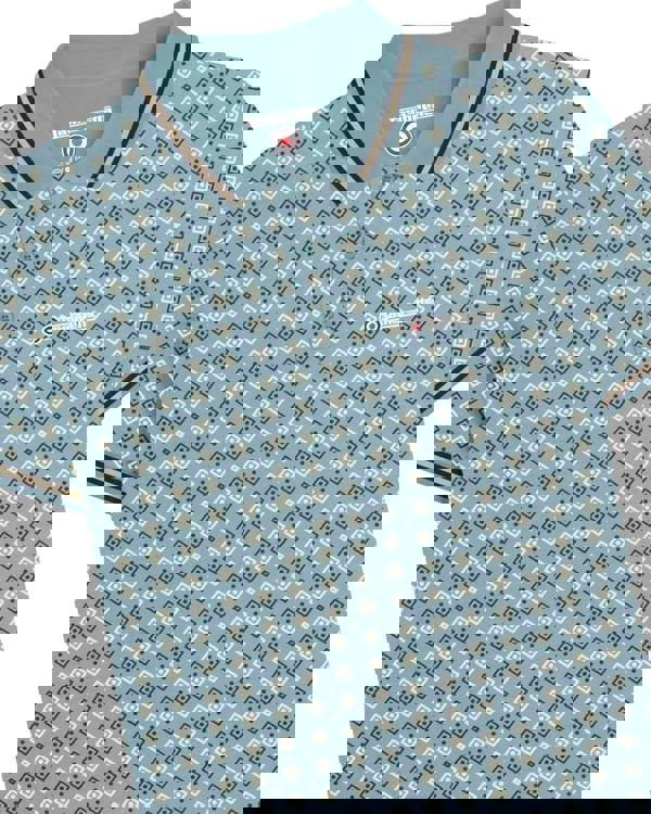 Lambretta All Over Geometric Mens Smart Classic Retro Polo Shirt