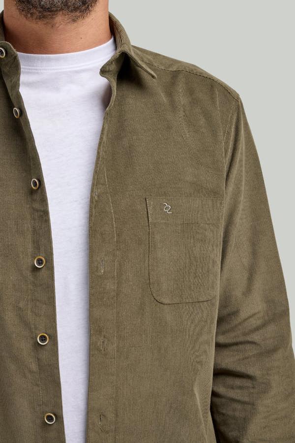 Green Corduroy Shacket