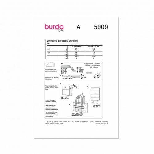 Burda Sewing Pattern 5909 Bags , One Size - Easy