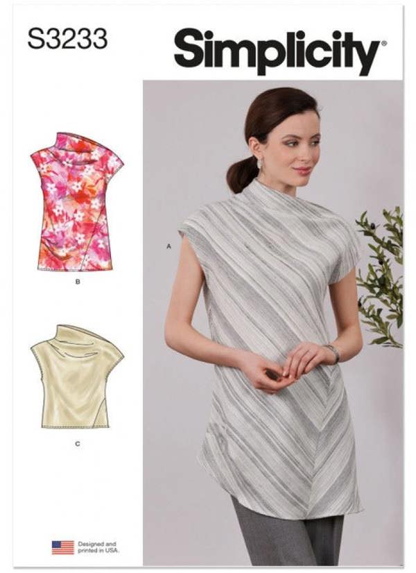 Simplicity Sewing Pattern 3233, Tops for Women, A (XS-S-M-L-XL-XXL) - Intermediate