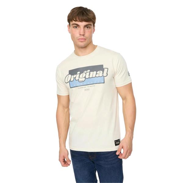 Crosshatch Mens Chevin T-Shirt - Off White - 