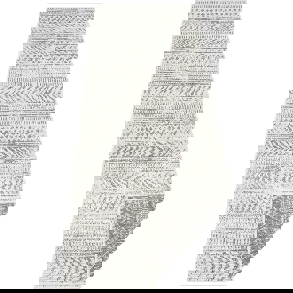 Indoor-Outdoor Reversible Geometric Grey Rug