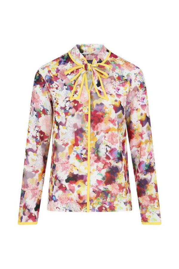 HotSquash Tie Neck Crepe Blouse