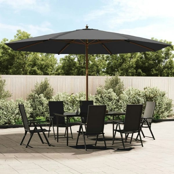 Berkfield Garden Parasol with Wooden Pole Anthracite 400x273 cm