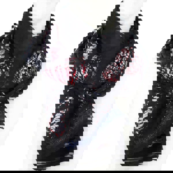 Alexander McQueen silk chiffon blend scarf A black satin and sheer chiffon stipe patterned scarf