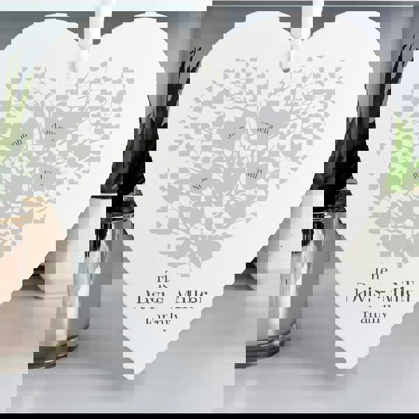 Personalised Memento Company Personalised Family Tree Large Wooden Heart