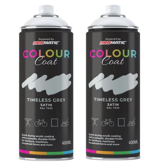 Colour Coat 2X Timeless Grey RAL 7035 Satin Spray Paint 400ml