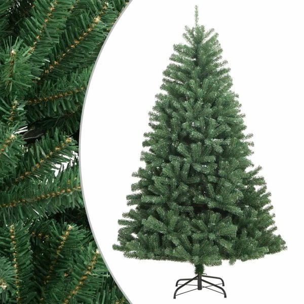 Berkfield Artificial Hinged Christmas Tree with Stand Green 180 cm