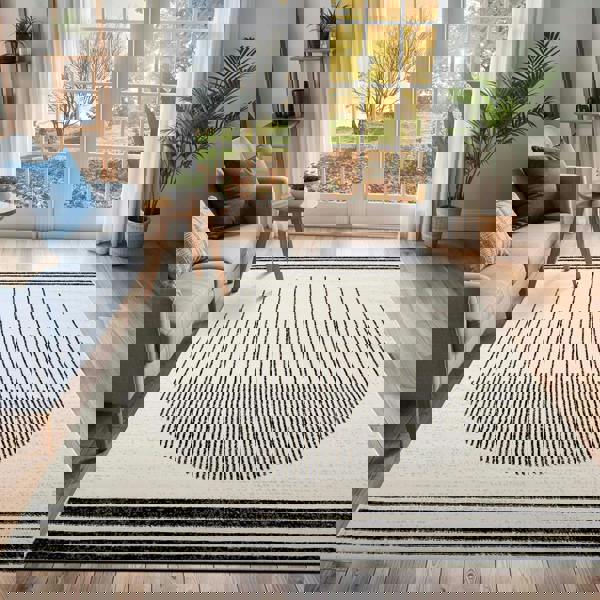 Livabliss Pisa-Geometric Black Grey Ivory Modern Rug