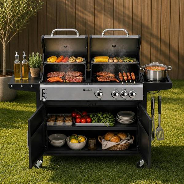 Groundlevel Large Family Gas Garden BBQ Grill
