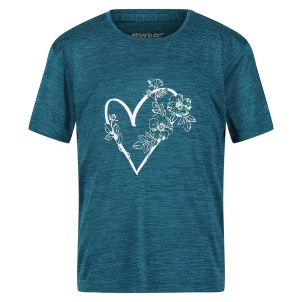 Regatta Childrens/Kids Findley Keep Going Heart Marl T-Shirt - Gulfstream