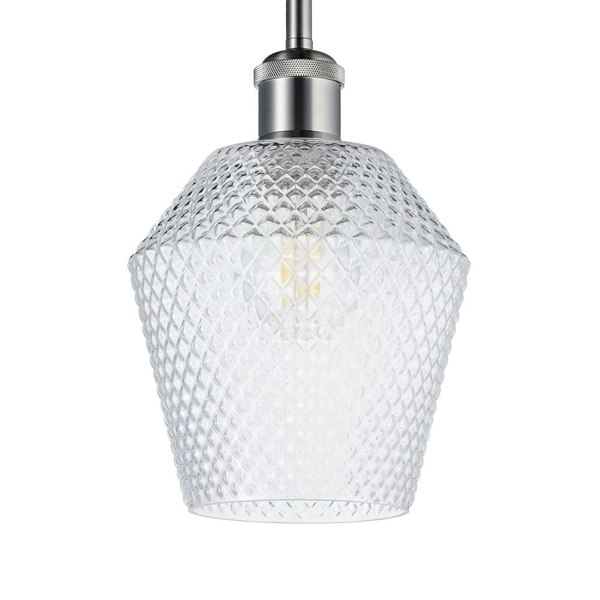 Modern and Compact Diamond Design Clear Glass Pendant Lamp Shade - 17cm x 17cm Image 1