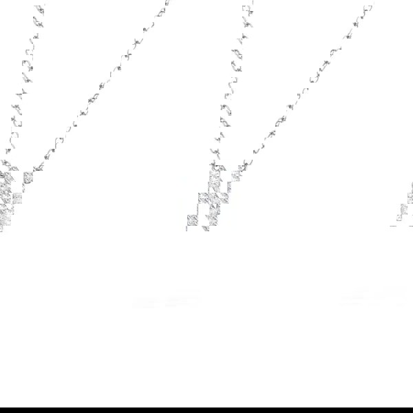 Say It With Dainty CZ Block Initial Necklace - Sterling Silver