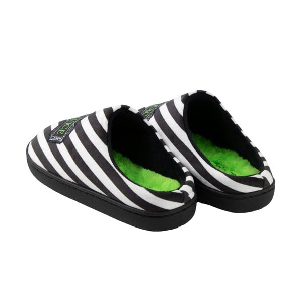 Beetlejuice Unisex Adult Logo Mule Slippers - Black/White/Green