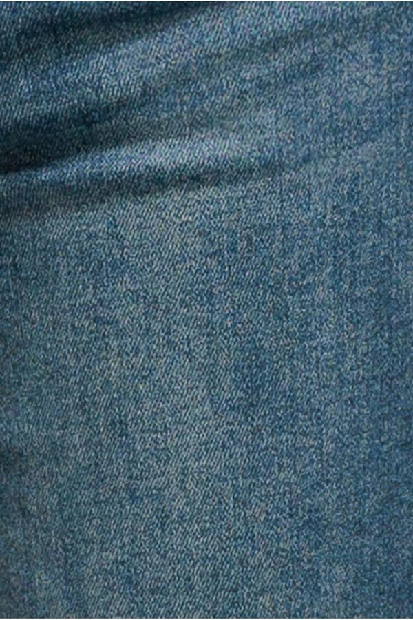 Mid Wash Straight Leg Denim Jeans - Blue TR393