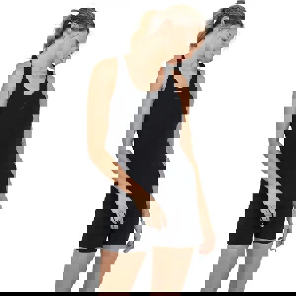 Sleek black Speedo Endurance Plus legsuit with adjustable straps