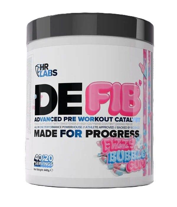 HR Labs Defib Advanced Pre Workout Catalyst, Fizzy Bubble Gum - 440g