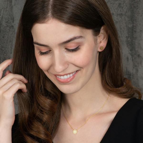 Gold Mandala Pendant Necklace for Women - namana.london