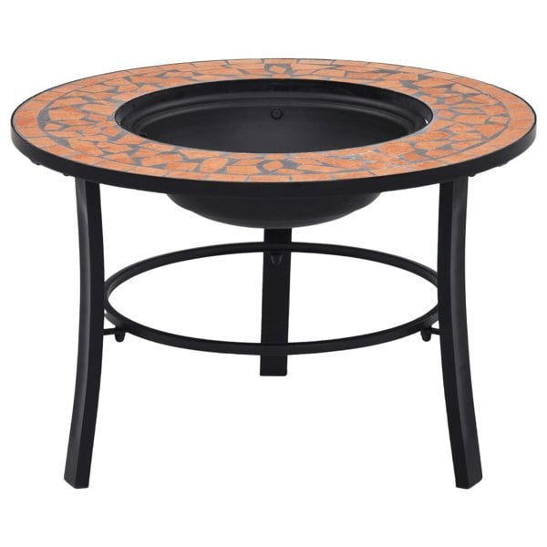 Berkfield Mosaic Fire Pit Terracotta 68cm Ceramic